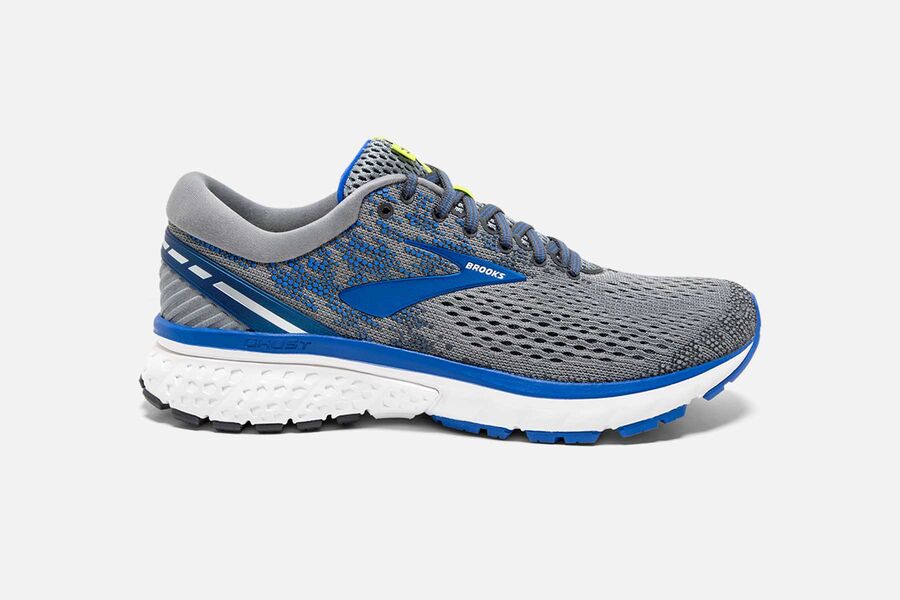 Brooks Men's Ghost 11 Road Running Shoes Grey/Blue/Silver KWVT-27048